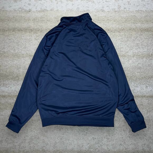 Vintage 90s Nike Track Jacket Men L Navy Blue White Swoosh Polyester Embroidered - Picture 3 of 4